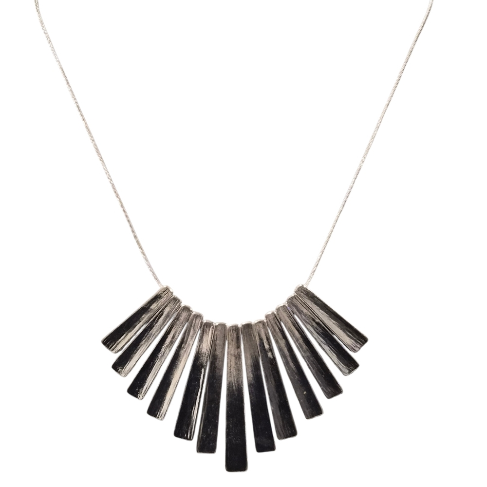 Elegant Silver Multi Bar Necklace